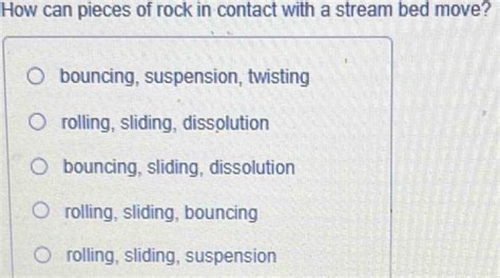 how can pieces of rock in contact with a stream bed move?