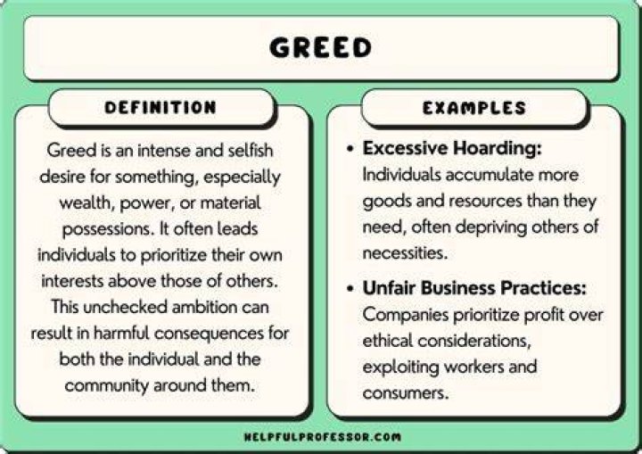 how does greed affect society