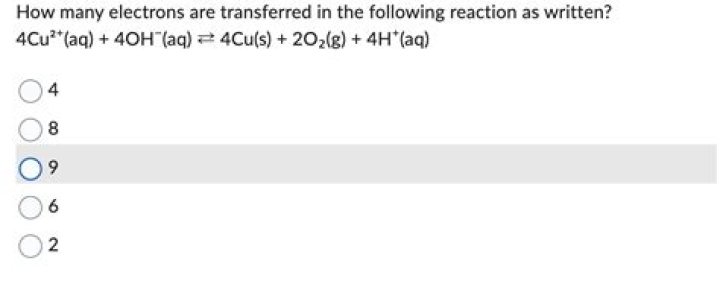 how many electrons are transferred in the following reaction?
