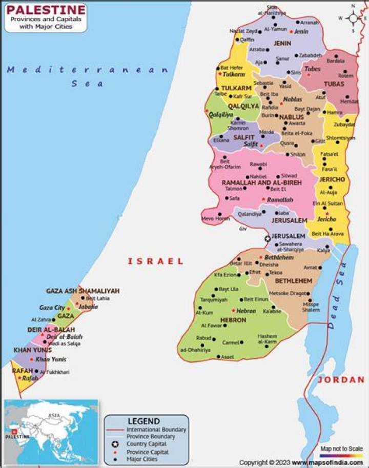 what are the major geographical regions of palestine