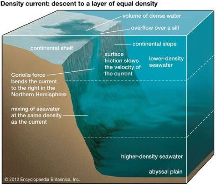 what can cause an increase in the density of ocean water