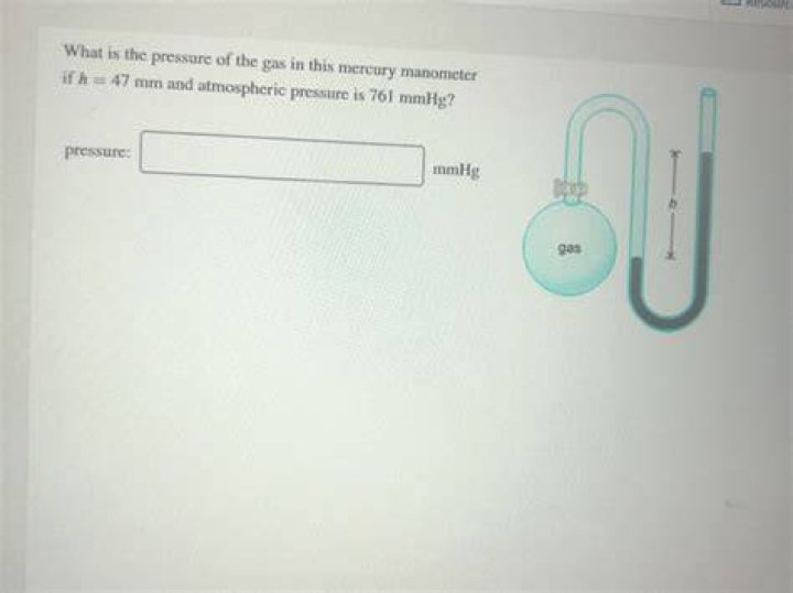 what is the pressure of the gas in this mercury manometer