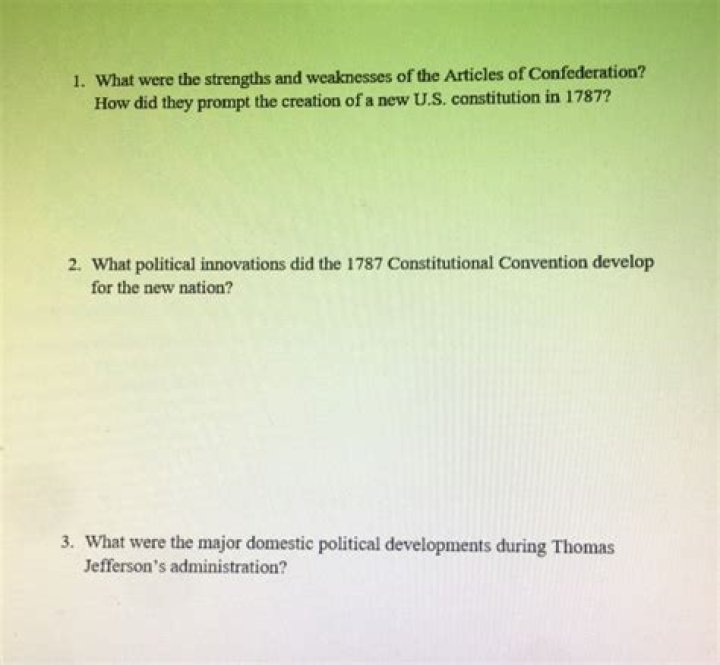 what political innovations did the 1787 constitutional convention develop for the new nation?
