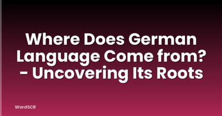 where does german language come from
